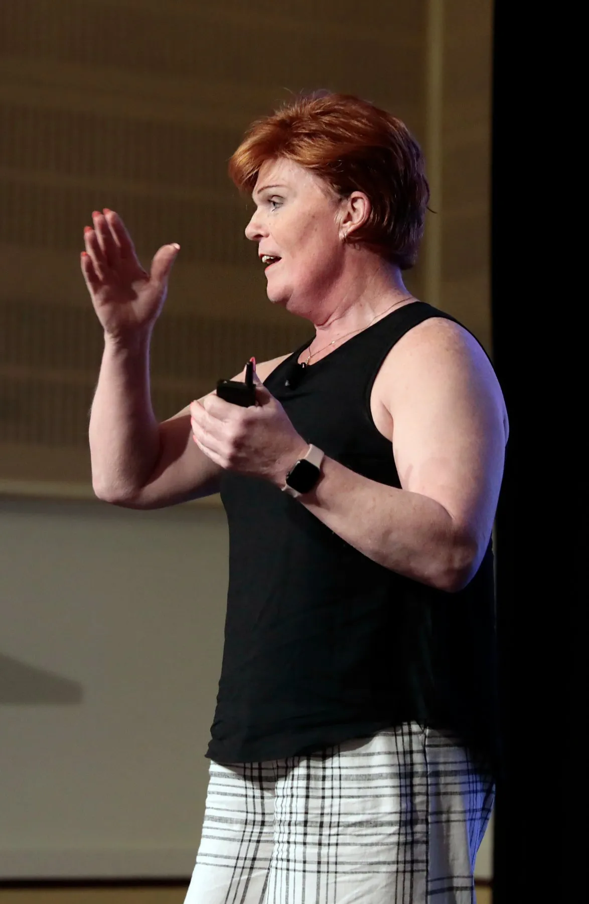 JJ Ferrari speaking on stage